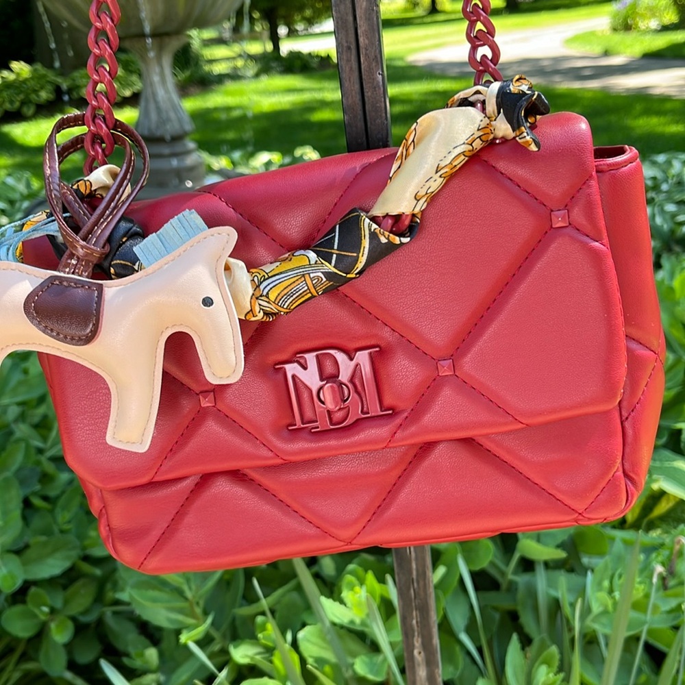Badley Mischa red quilted over the body bag